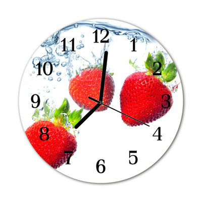 Glasuhr Küchenuhr Erdbeeren