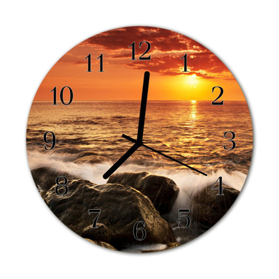 Glasuhr Küchenuhr Sonnenuntergang