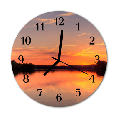 Glasuhr Küchenuhr Sonnenuntergang