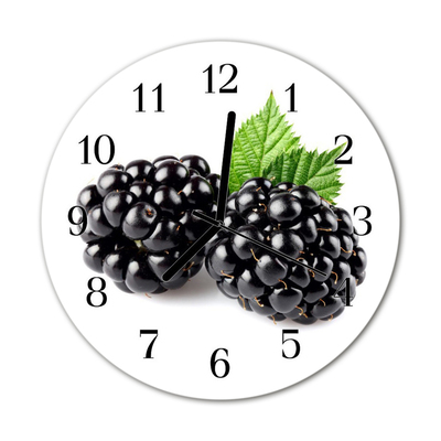 Glasuhr Küchenuhr Brombeeren