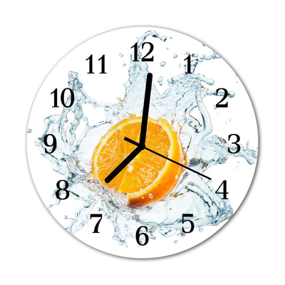 Glasuhr Küchenuhr Wasser Orange