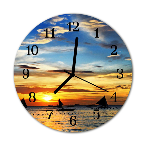 Glasuhr Küchenuhr Sonnenuntergang