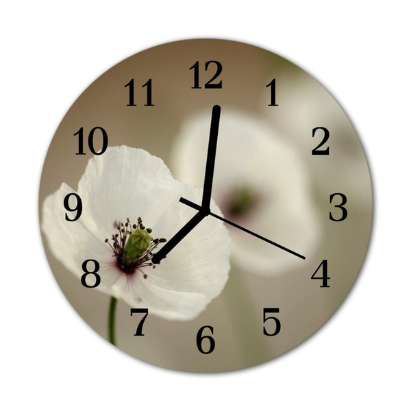 Glasuhr Küchenuhr Mohn