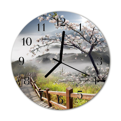 Glasuhr Küchenuhr Frühling