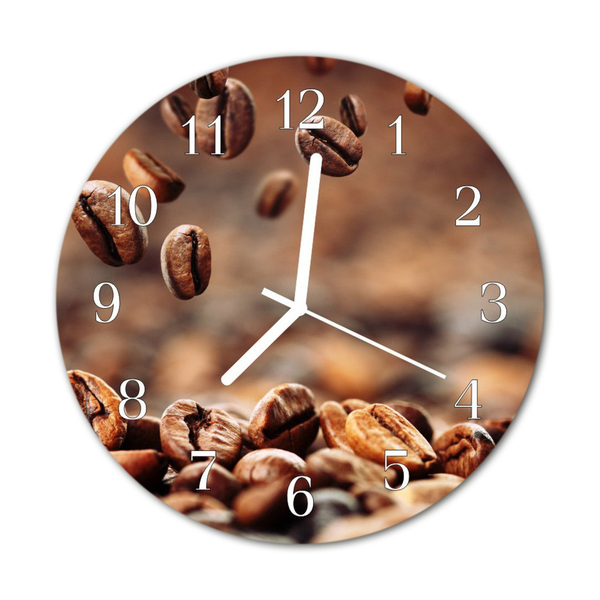 Glasuhr Küchenuhr Kaffeebohnen