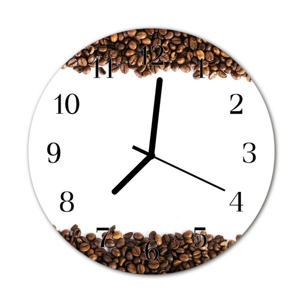 Glasuhr Küchenuhr Kaffeebohnen