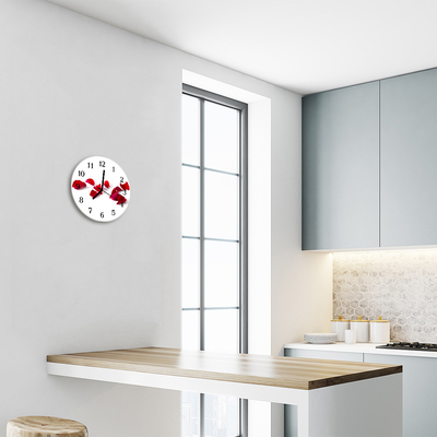 Glasuhr Küchenuhr Rosenblüten