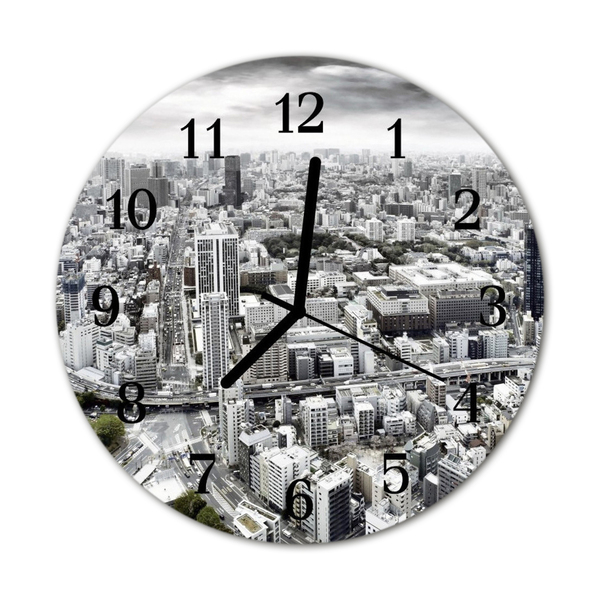 Glasuhr Küchenuhr Stadt