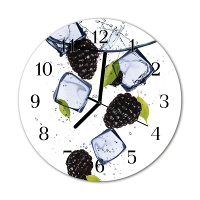 Glasuhr Küchenuhr Brombeeren