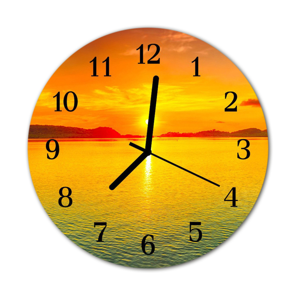 Glasuhr Küchenuhr Sonnenuntergang