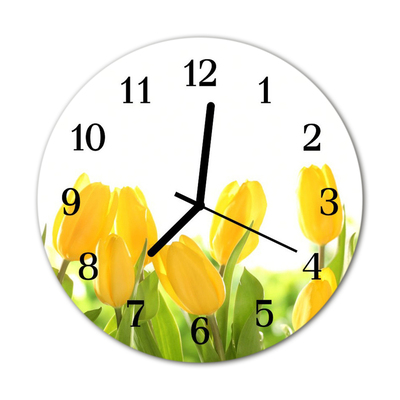 Glasuhr Küchenuhr Tulpen