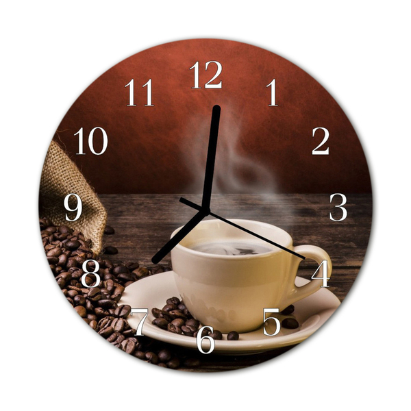 Glasuhr Wanduhr Kaffee