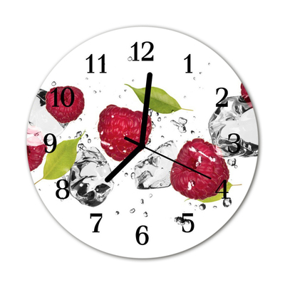 Glasuhr Wanduhr Himbeeren