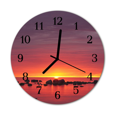 Glasuhr Wanduhr Sonnenuntergang