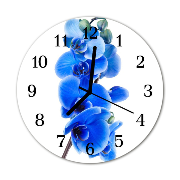 Glasuhr Wanduhr Orchidee