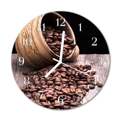 Glasuhr Wanduhr Kaffeebohnen