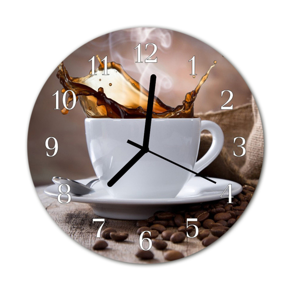 Glasuhr Wanduhr Kaffee