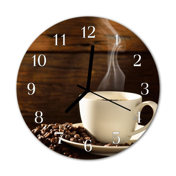 Glasuhr Wanduhr Kaffee