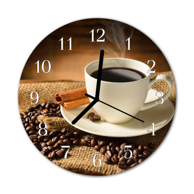 Glasuhr Wanduhr Kaffee