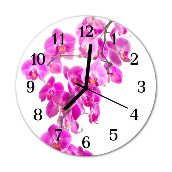 Glasuhr Wanduhr Orchidee