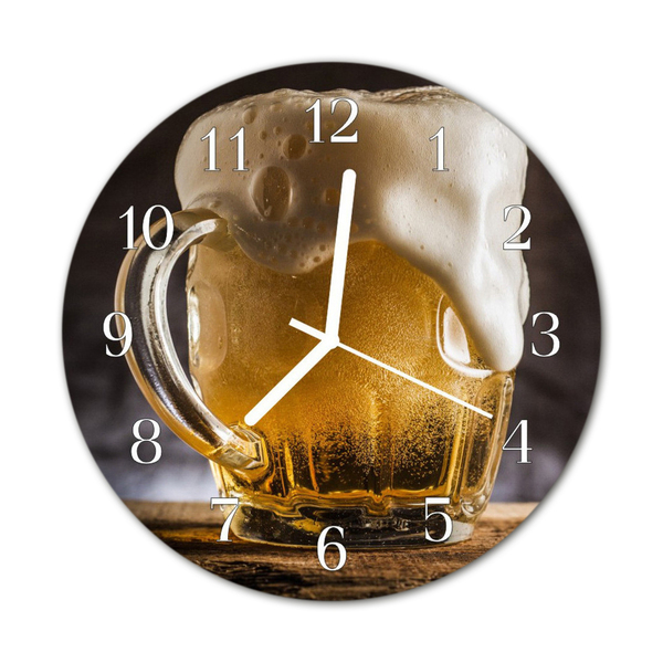 Glasuhr Wanduhr Bier