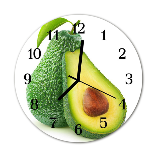 Glasuhr Wanduhr Avocado