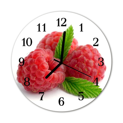 Glasuhr Wanduhr Himbeeren