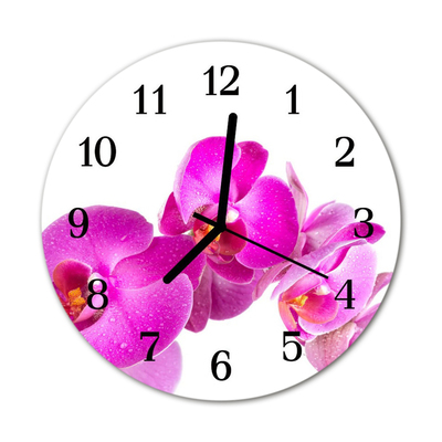 Glasuhr Wanduhr Orchidee