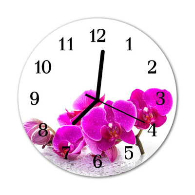 Glasuhr Wanduhr Orchidee