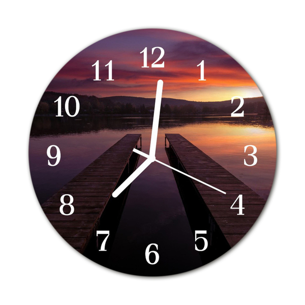 Glasuhr Wanduhr Sonnenuntergang