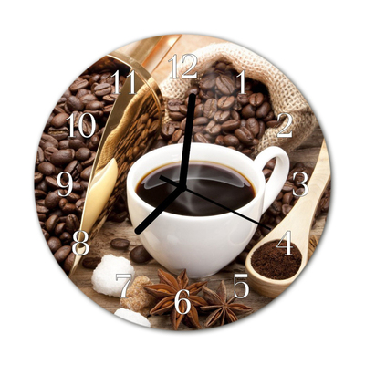 Glasuhr Wanduhr Kaffee