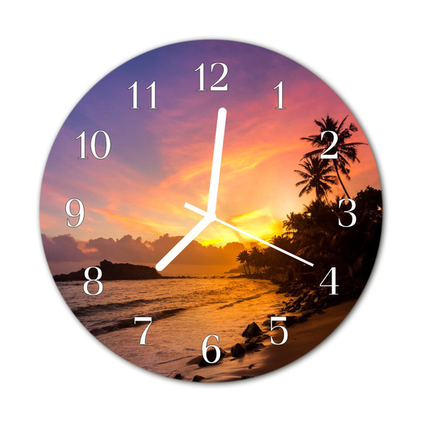 Glasuhr Wanduhr Sonnenuntergang