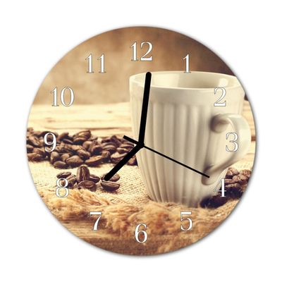 Glasuhr Wanduhr Kaffee