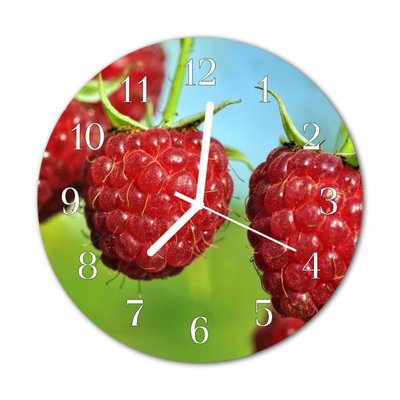 Glasuhr Wanduhr Himbeeren