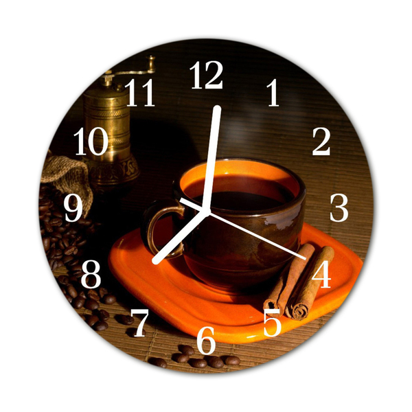 Glasuhr Wanduhr Kaffee