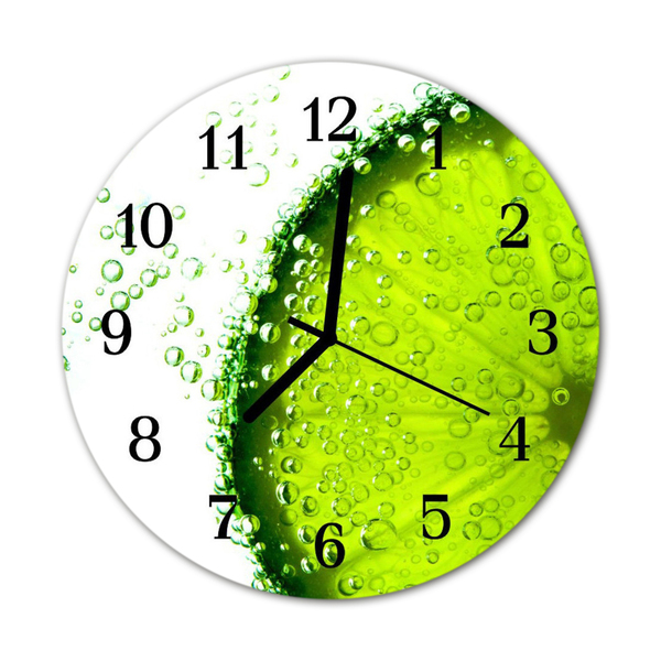 Glasuhr Wanduhr Limette