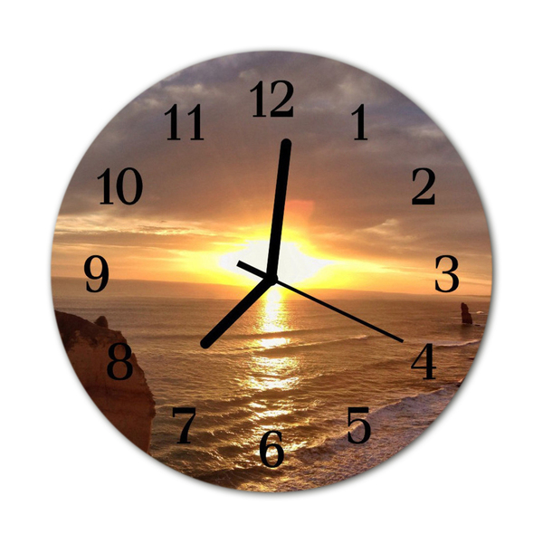 Glasuhr Wanduhr Sonnenuntergang