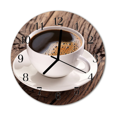 Glasuhr Wanduhr Kaffee