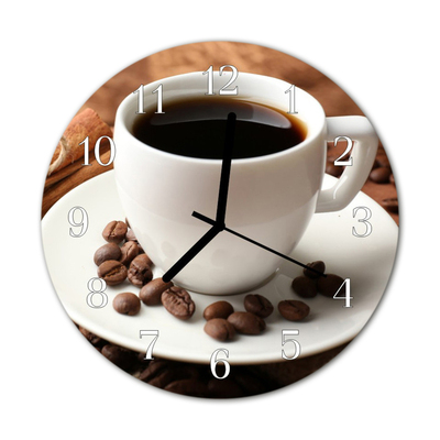 Glasuhr Wanduhr Kaffee