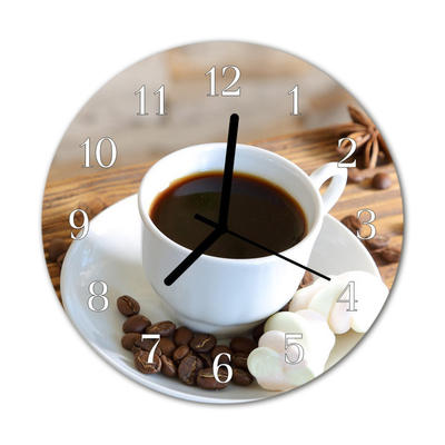 Glasuhr Wanduhr Kaffee