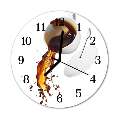 Glasuhr Wanduhr Kaffee