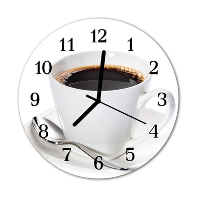 Glasuhr Wanduhr Kaffee