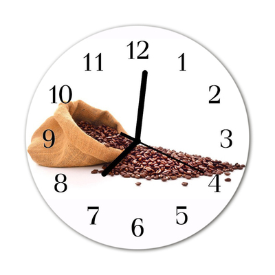 Glasuhr Wanduhr Kaffeebohnen