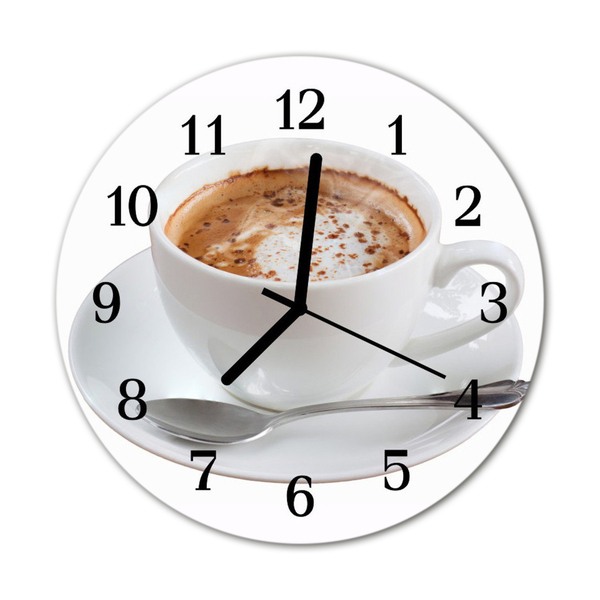 Glasuhr Wanduhr Kaffee