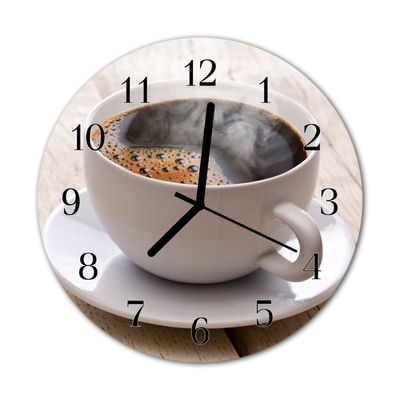 Glasuhr Wanduhr Kaffee