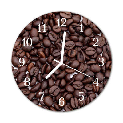 Glasuhr Wanduhr Kaffeebohnen