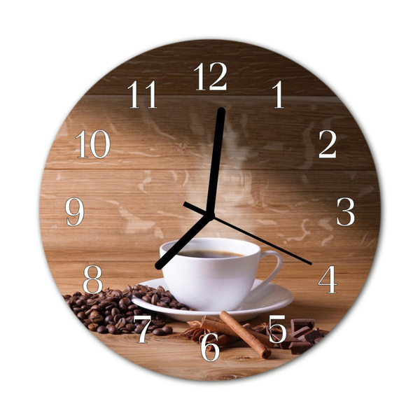 Glasuhr Wanduhr Kaffee