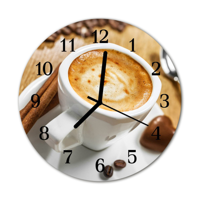 Glasuhr Wanduhr Kaffee