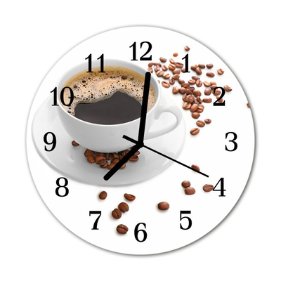 Glasuhr Wanduhr Kaffee