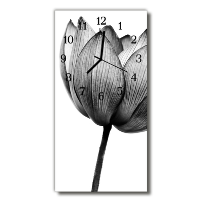 Glasuhr Wanduhr Tulpe